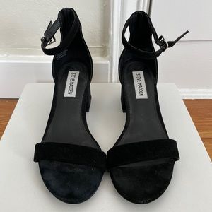 Steve Madden Irene ankle strap sandal in black suede 6.5